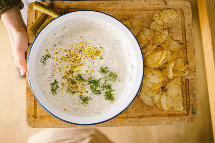 pickle dip made with Goat Rodeo Goods Hell or High Water Cucumber Pickles
