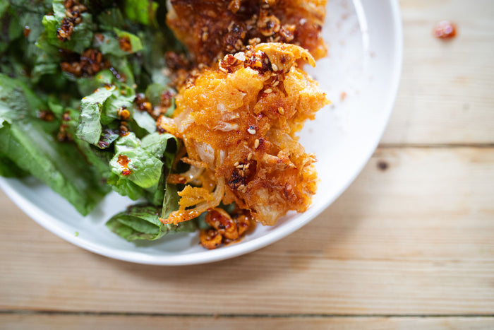 salty b*tch kimchi fritters
