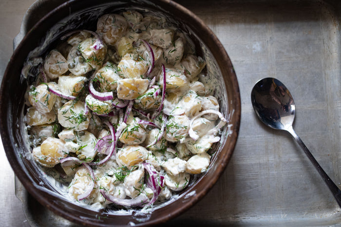 new potato and rodeo disco pickle salad