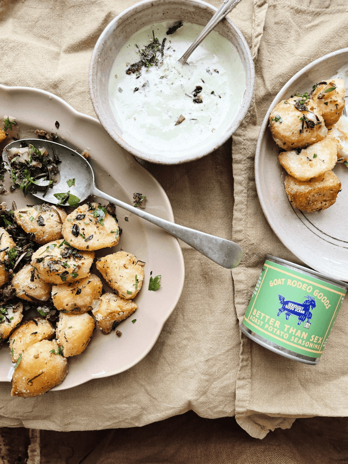 Flora Shedden's Roasted Potatoes with Pickles and Parsley Mayo