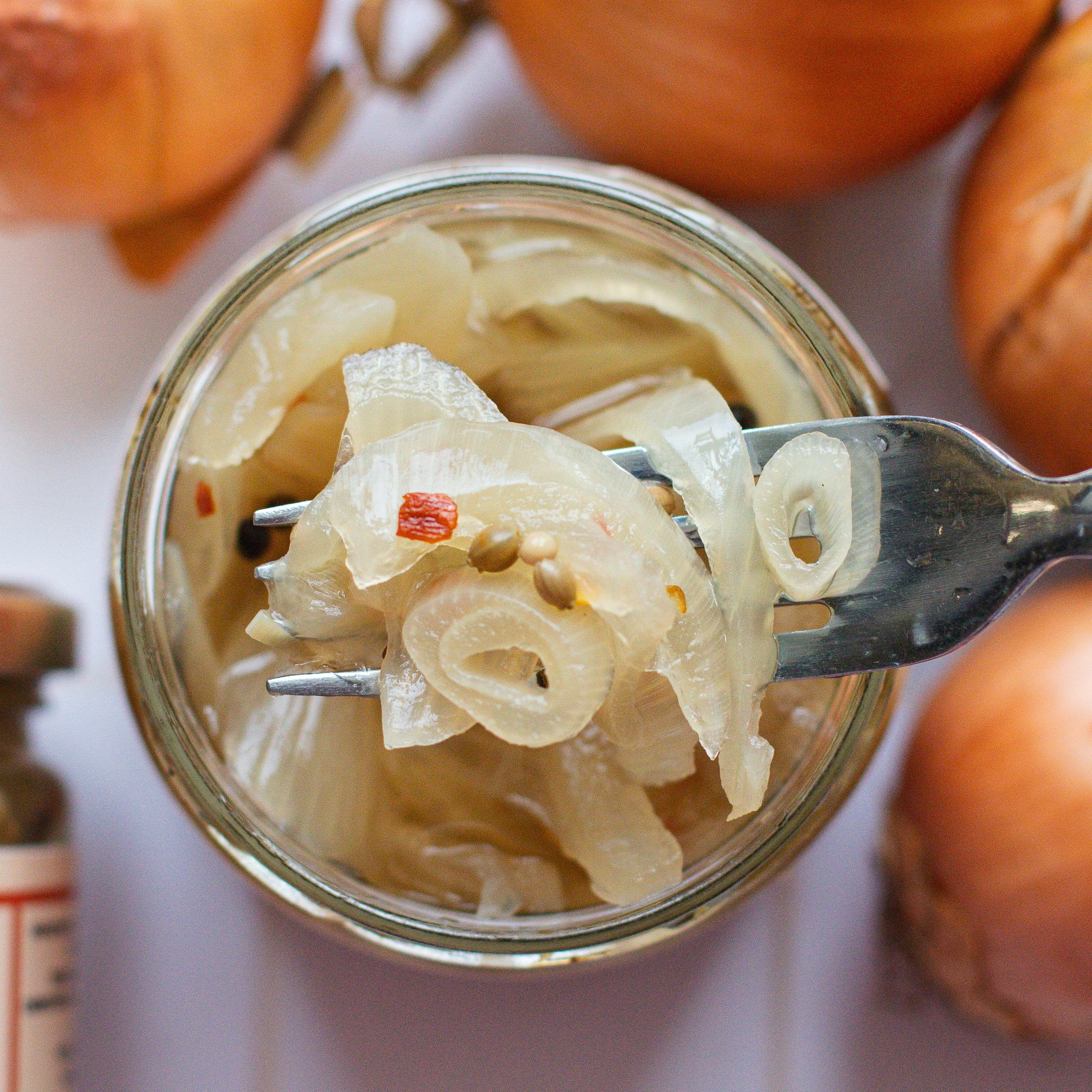 Spicy Slicey Pickled Onions